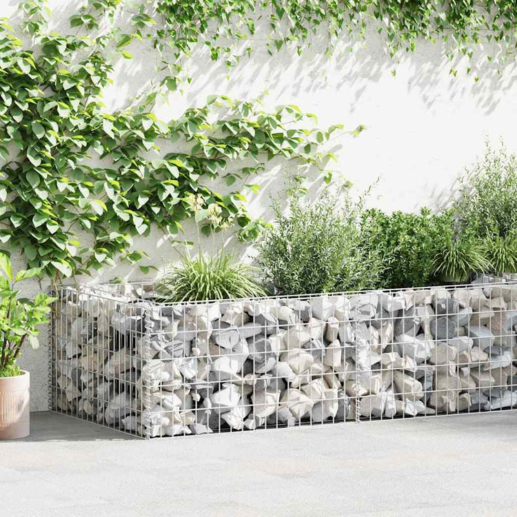Vidaxl Gabion -Pflanzer Benk 180x90x50 cm verzinkter Stahl