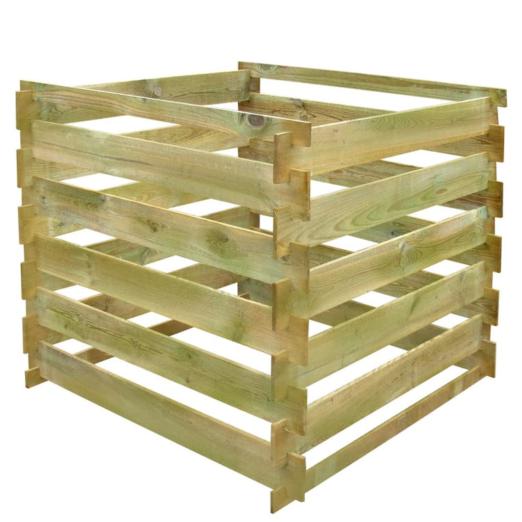 VIDAXL -Kompost -Mülleimer Square 0,54 m³ Holz