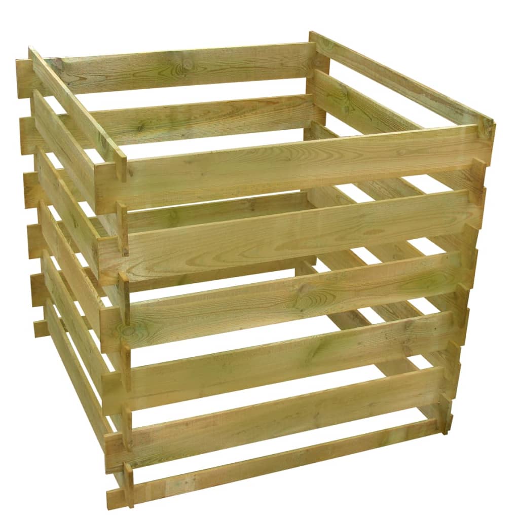 VIDAXL -Kompost -Mülleimer Square 0,54 m³ Holz