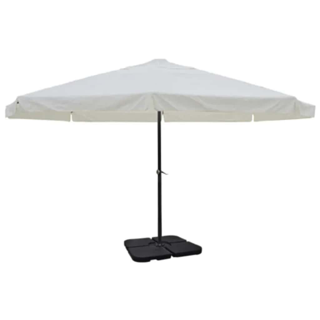 Vidaxl Parasol mit tragbarem Basisaluminium (weiß)