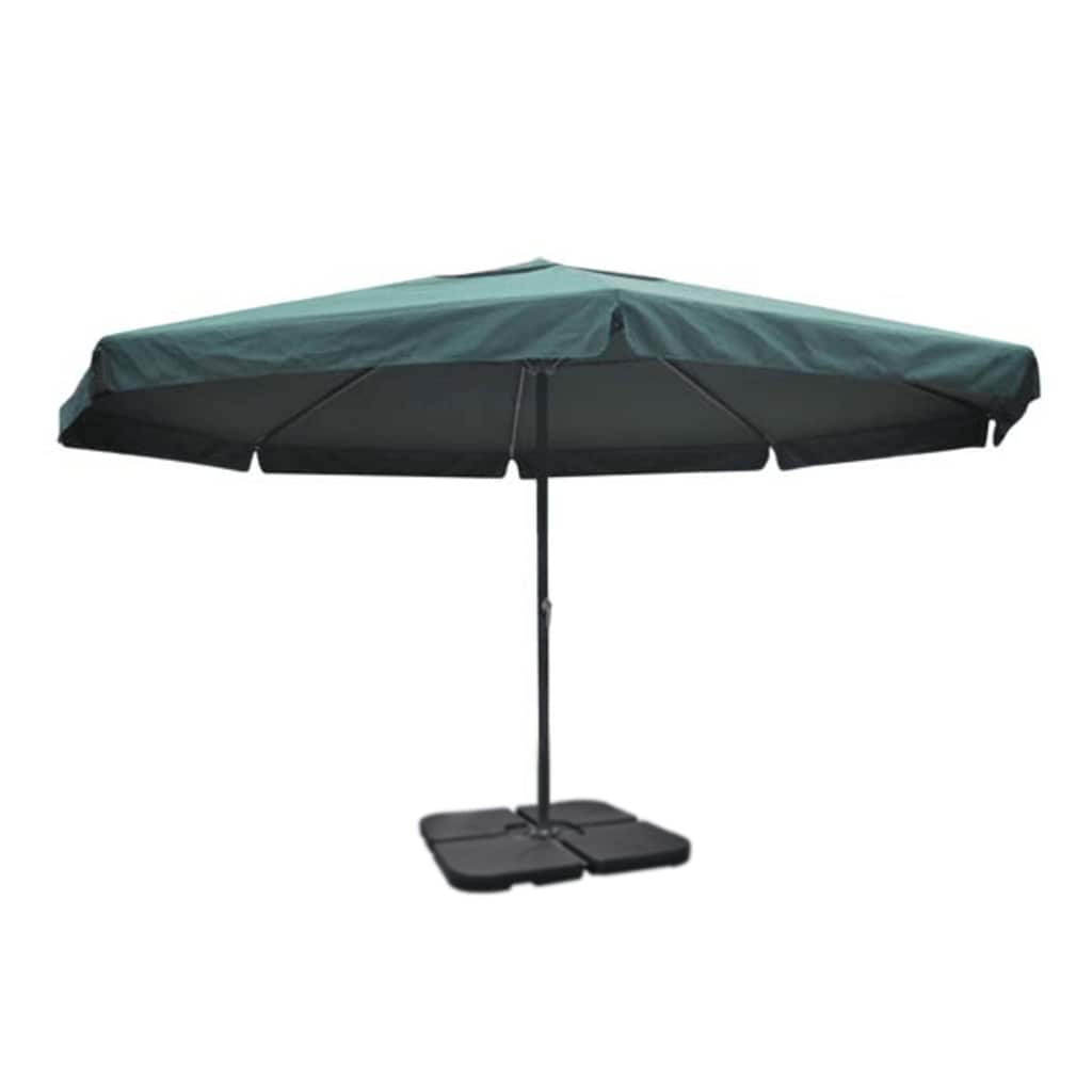 Vidaxl Parasol mit tragbarem Basisaluminium (grün)