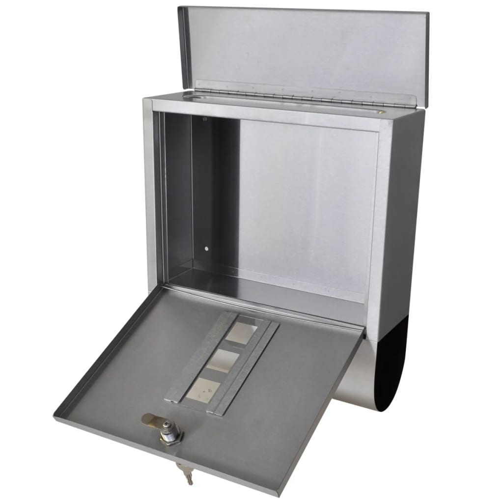 Vidaxl Doppel -Buchstabenbox auf Edelstahlstandard