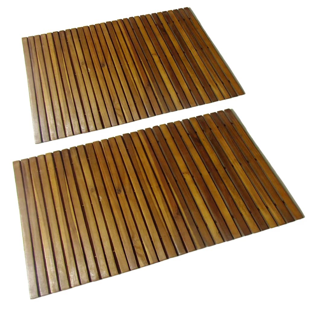 Vidaxl Bademat Acaciahout 80 x 50 cm 2 Teile