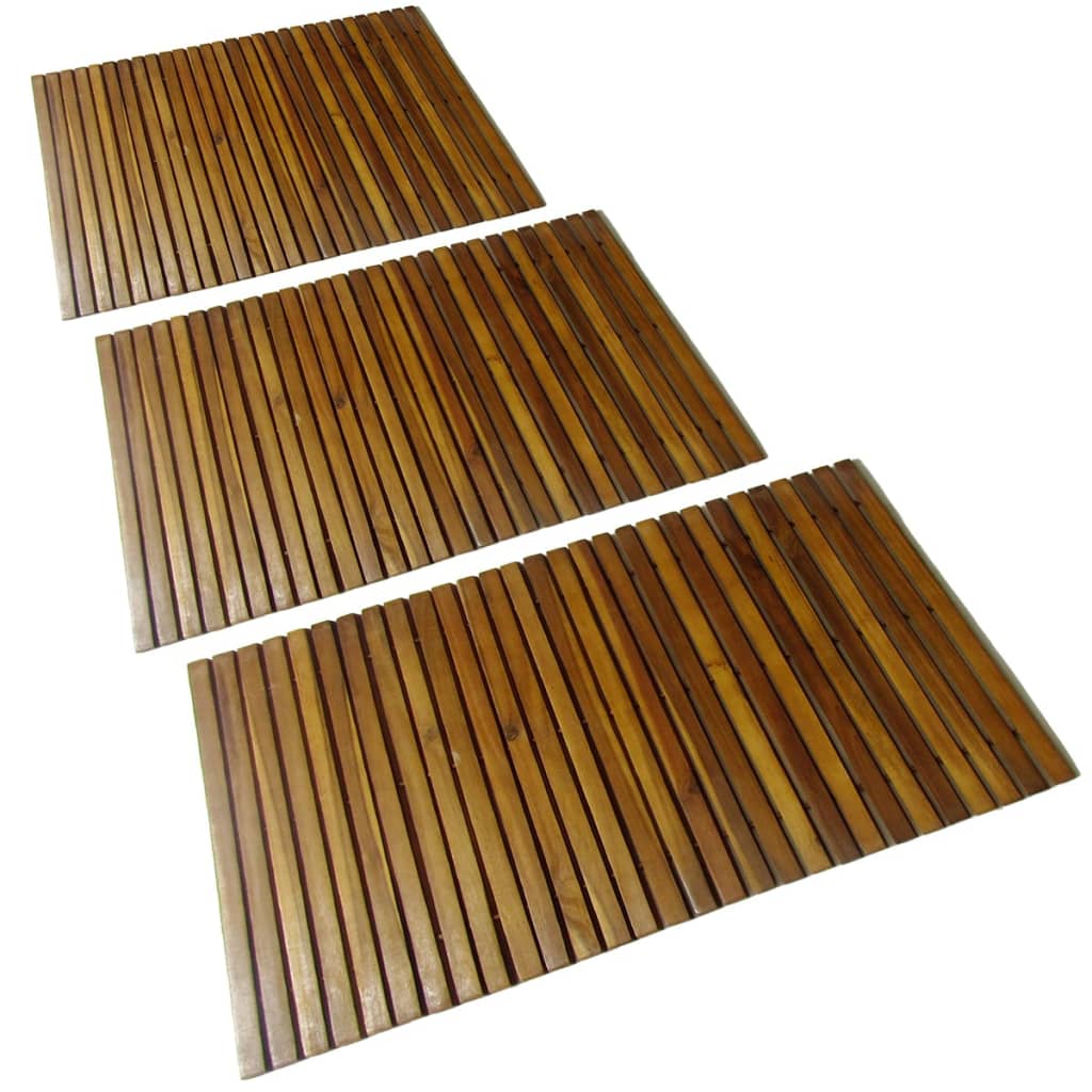 Vidaxl Bademat Acaciahout 80 x 50 cm 3 Teile