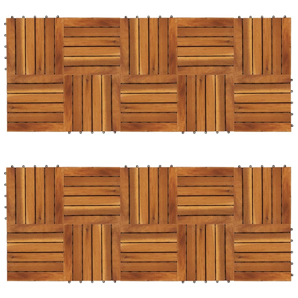 VIDAXL -Terrassenfliesen 20 St. Vertikales Muster 30x30 cm Acaciahout