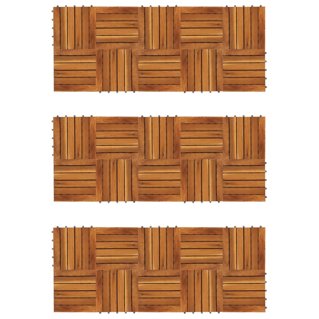 VIDAXL -Terrassenfliesen vertikales Muster 30 x 30 cm Akaziensatz von 30