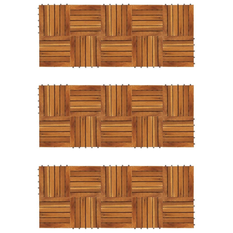 VIDAXL -Terrassenfliesen vertikales Muster 30 x 30 cm Akaziensatz von 30