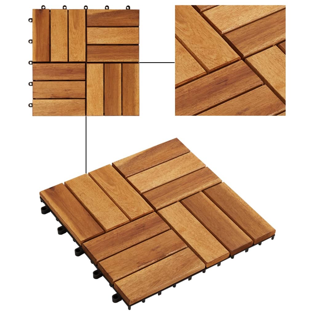 VIDAXL -Terrassenfliesen 30 x 30 cm Akazie -Set von 20
