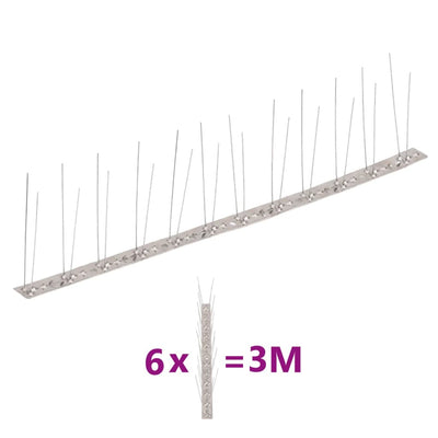 Vidaxl Vogelen Taubenstifte mit 2 Reihen 6 St 3 m Edelstahl