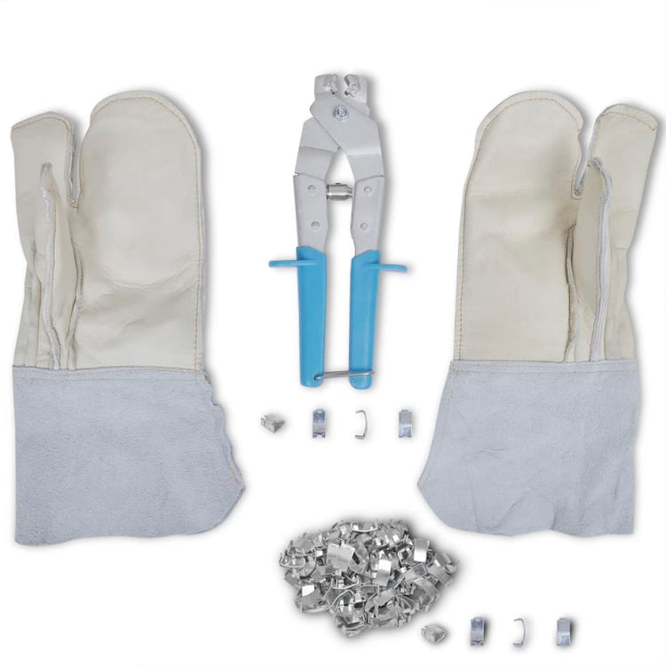 Vidaxl Stacheldrahtzubehör mit Montagebalken, Handschuhe