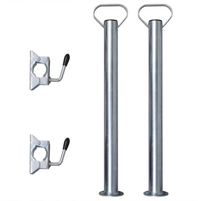 Vidaxl 2 Stützrohre mit 2 Klemmen für 48 mm Nasenrad