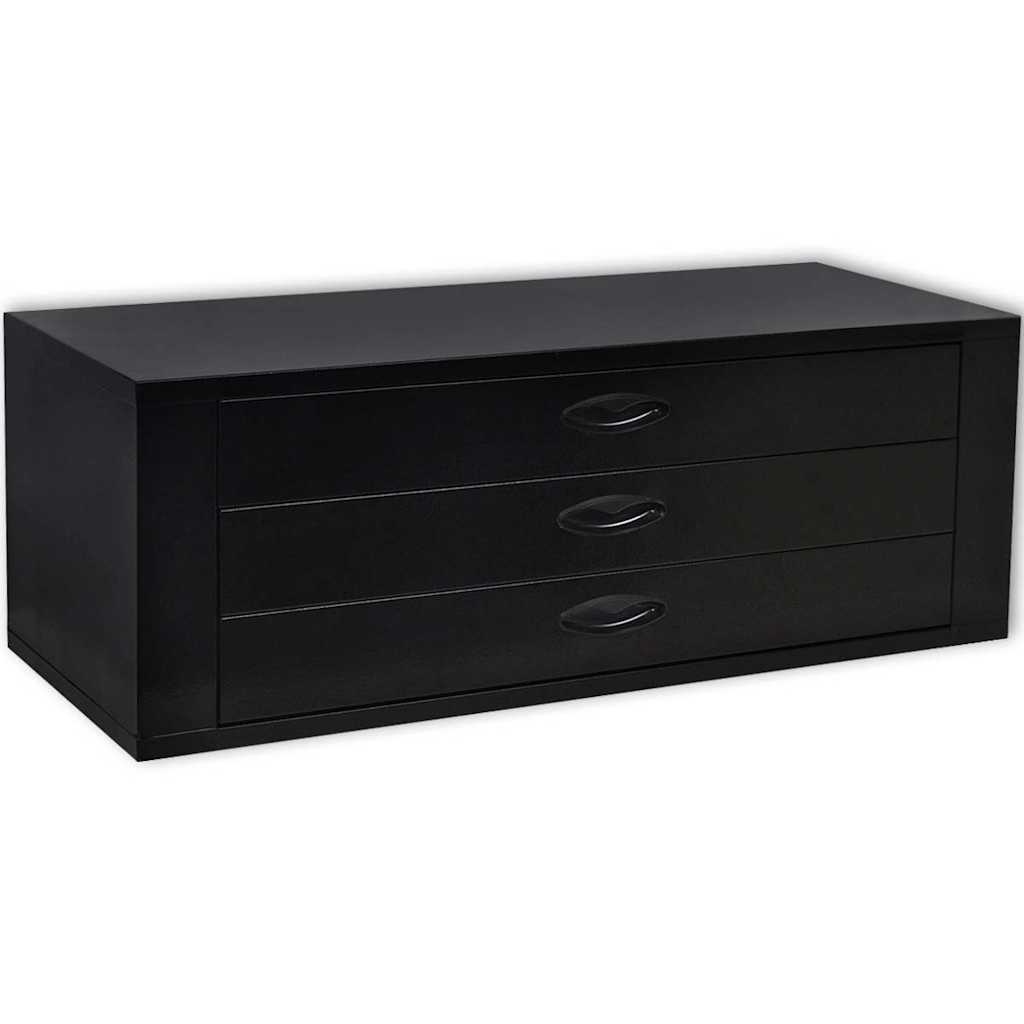 Vidaxl Toolbox mit 3 Schubladen aus Metallschwarz