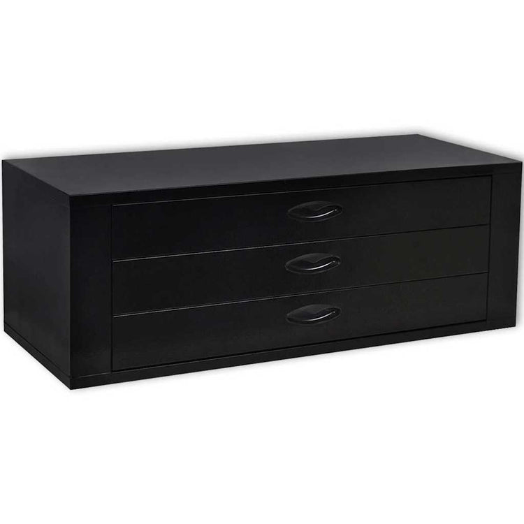 Vidaxl Toolbox mit 3 Schubladen aus Metallschwarz