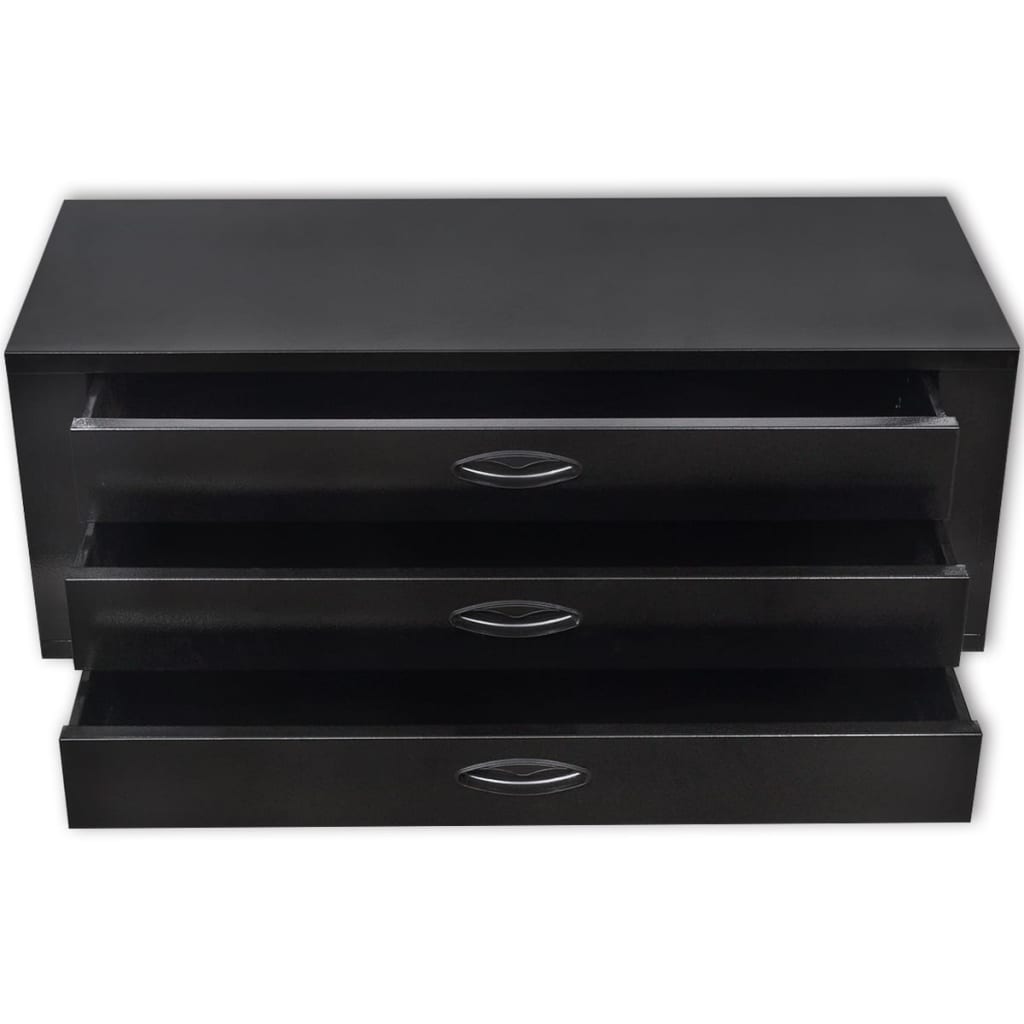 Vidaxl Toolbox mit 3 Schubladen aus Metallschwarz