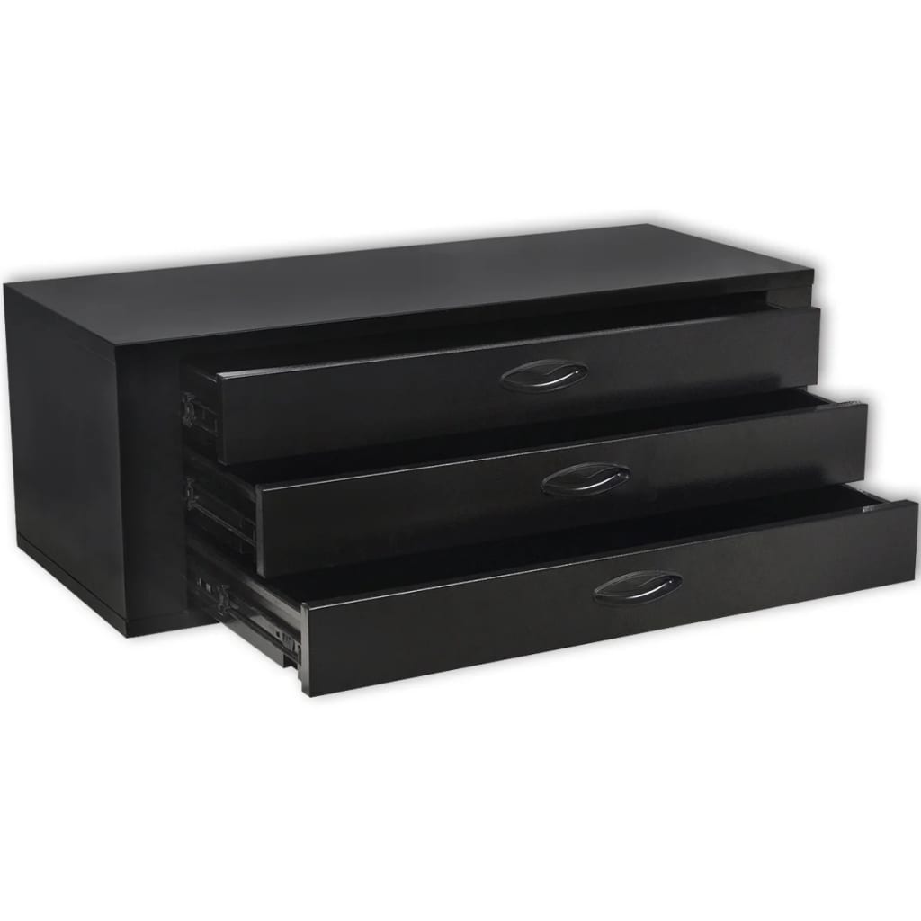 Vidaxl Toolbox mit 3 Schubladen aus Metallschwarz