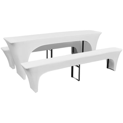 VIDAXL -Koffer für Biertisch und Bänke dehnen weiß 3 Stücke 220 x 70 x 80 cm