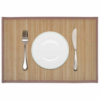 VIDAXL 6 ST SCONEMATS 30x45 cm Bambusbraun