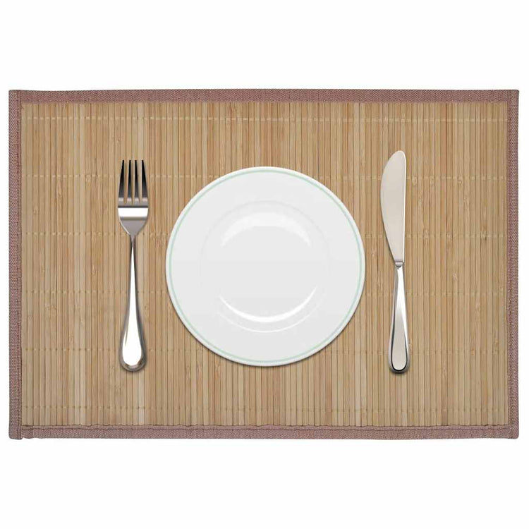 VIDAXL 6 ST SCONEMATS 30x45 cm Bambusbraun