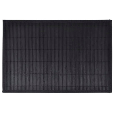 VIDAXL 6 SCATEMATS BAMBOO 30 x 45 cm Schwarz