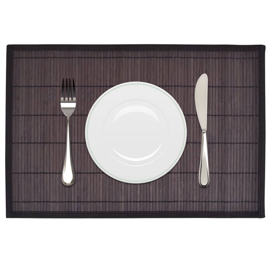 VIDAXL 6 SCAMMATS BAMBOO 30 x 45 cm dunkelbraun