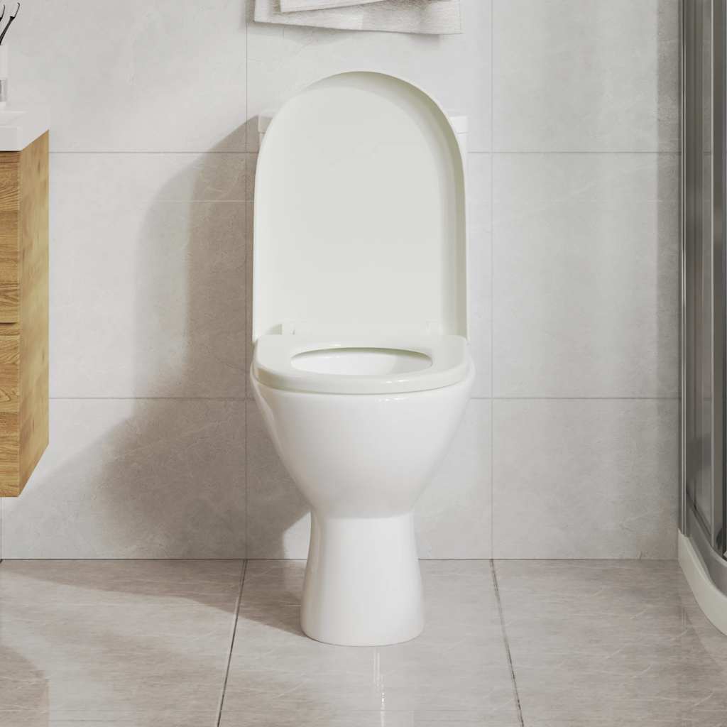 Vidaxl Toilettensitz Soft-Close mit schnell veröffentlichen Design quadratisch weiß