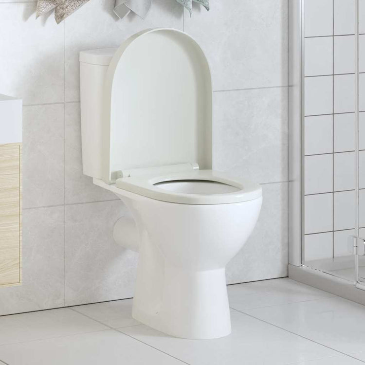 Vidaxl Toilettensitz Soft-Close mit schnell veröffentlichen Design quadratisch weiß