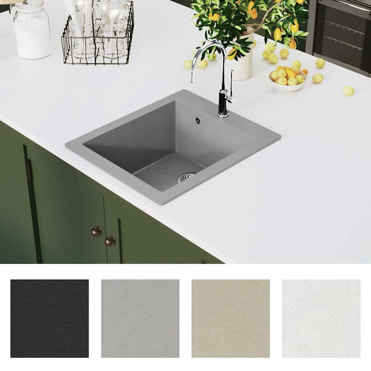Vidaxl Sink Struktur Einzelschüssel Granitgrau