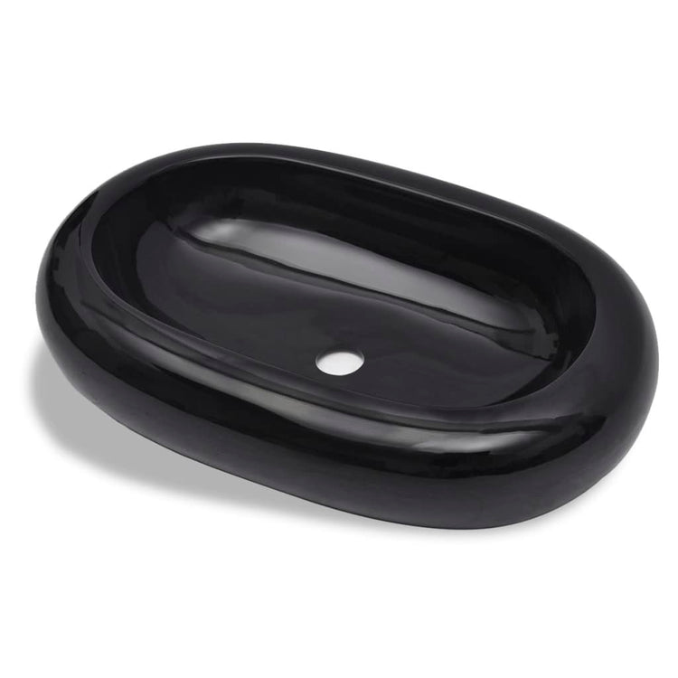 Vidaxl Washbe, Keramik, Oval, Schwarz