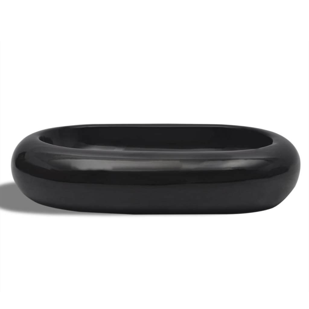 Vidaxl Washbe, Keramik, Oval, Schwarz