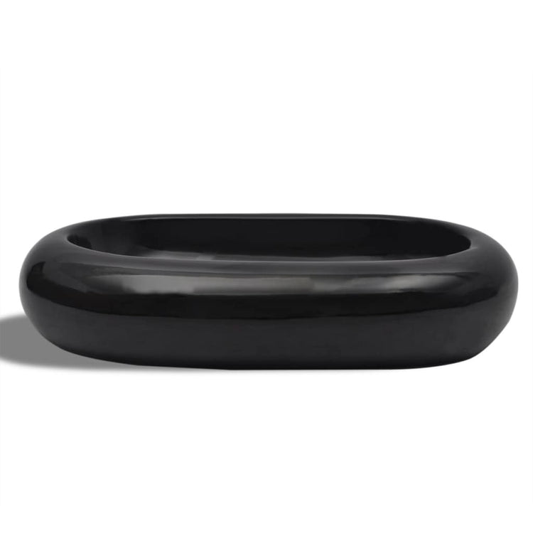 Vidaxl Washbe, Keramik, Oval, Schwarz