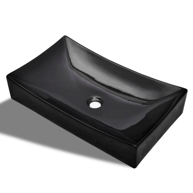 Vidaxl Washbe, Keramik, Rechteck, Schwarz