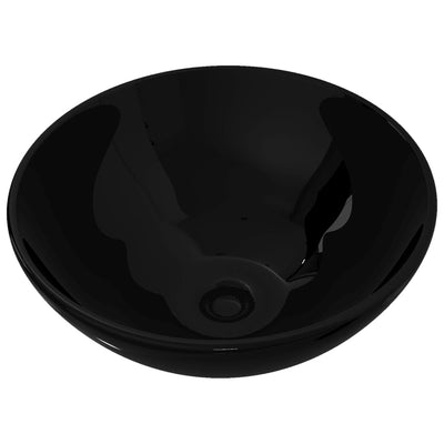 VIDAXL WASHBAIN, Keramik, rund, schwarz 325 mm