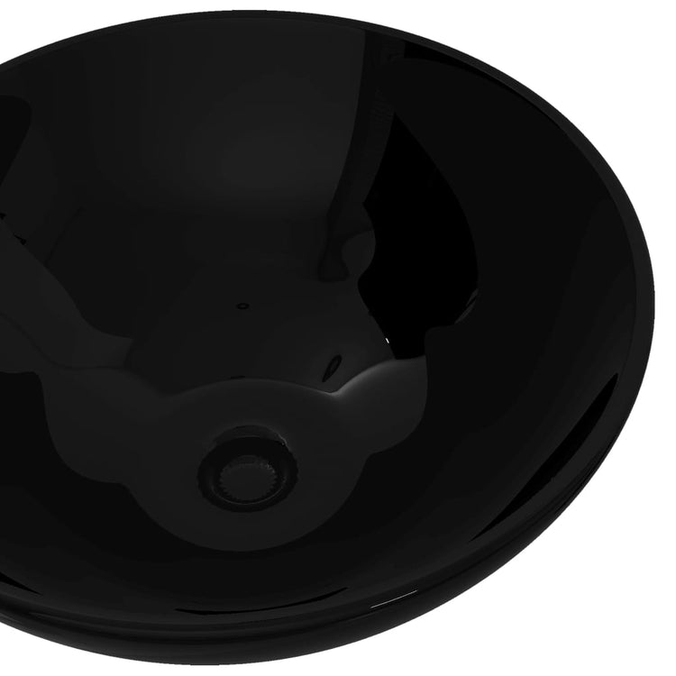 VIDAXL WASHBAIN, Keramik, rund, schwarz 325 mm