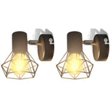 Vidaxl Wandleuchten 2 ST mit LED Industrial Style Schwarz - afbeelding 2