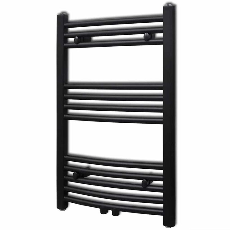 Vidaxl Kühlerhandtuchregal 500x764 mm schwarz gebogen