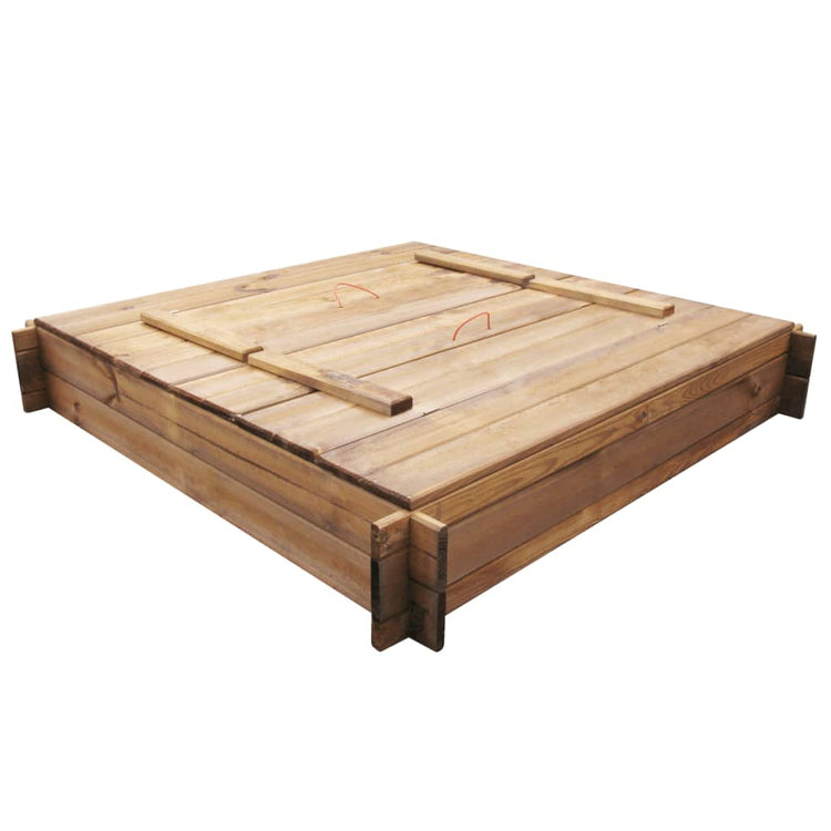 VIDAXL SANDPIT Quadratmotiv impurtiert Holz