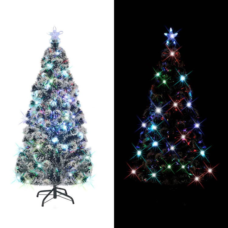 VIDAXL -Weihnachtsbaum mit LED und Standard 210 cm Faser -Optik