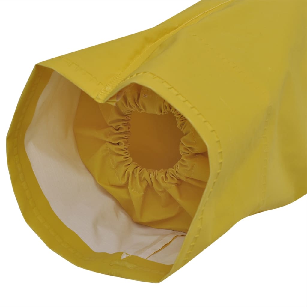 VidaXL langer Regenmantel, wasserabweisend, sehr robust, mit Kapuze, Gelb XL