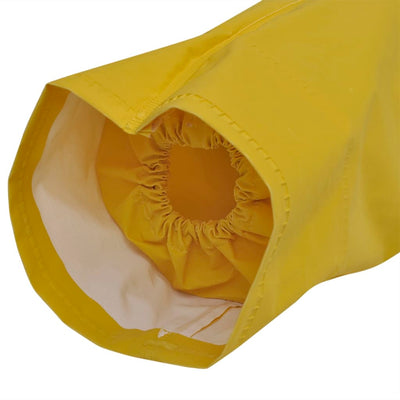 VidaXL langer Regenmantel, wasserabweisend, sehr robust, mit Kapuze, Gelb XXL