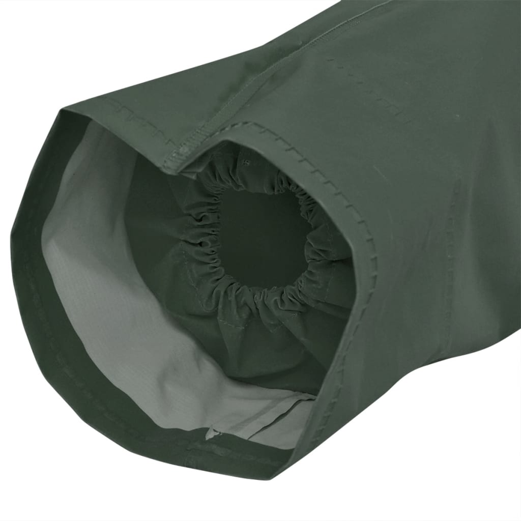 VidaXL langer Regenmantel, wasserabweisend, sehr robust, mit Kapuze, grün XL
