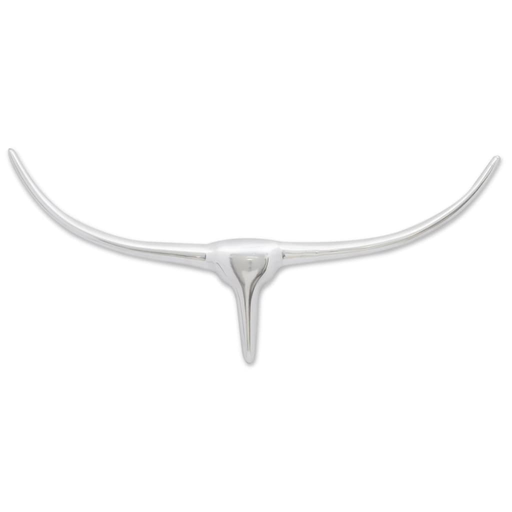 Vidaxl Bulls Kopf für das Wandaluminium 72 cm Silberfarbe