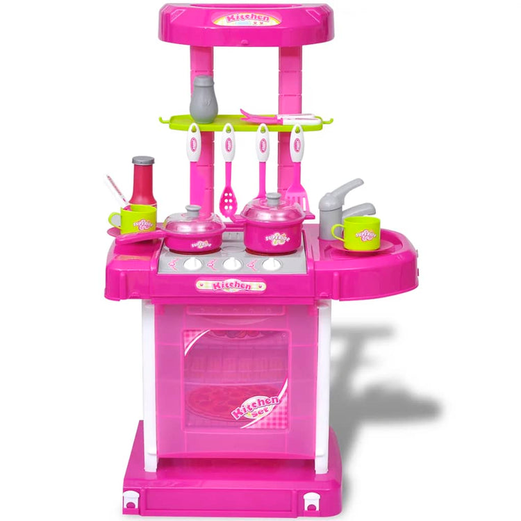 Vidaxl Kinderspielküche mit Lichtern Soundeffekte rosa