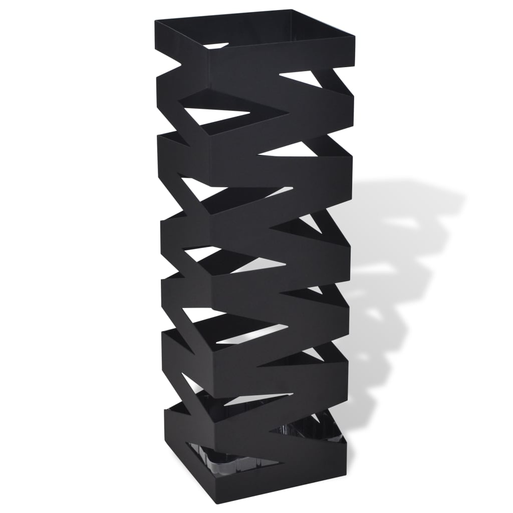 Vidaxl Regenschatz -Stickhalter Quadrat 48,5 cm Stahl Schwarz