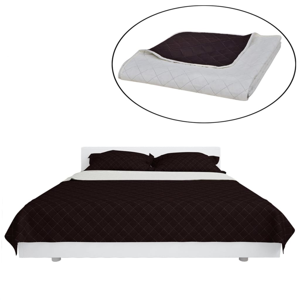 VIDAXL BEDSPREAD DOPF -SANDEL 170X210 CM BEGE BROWN