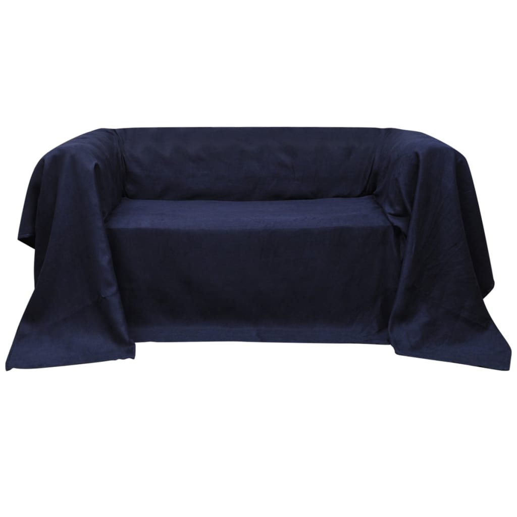 VIDAXL Bank Cover Microsuede Navy Blue 140 x 210 cm