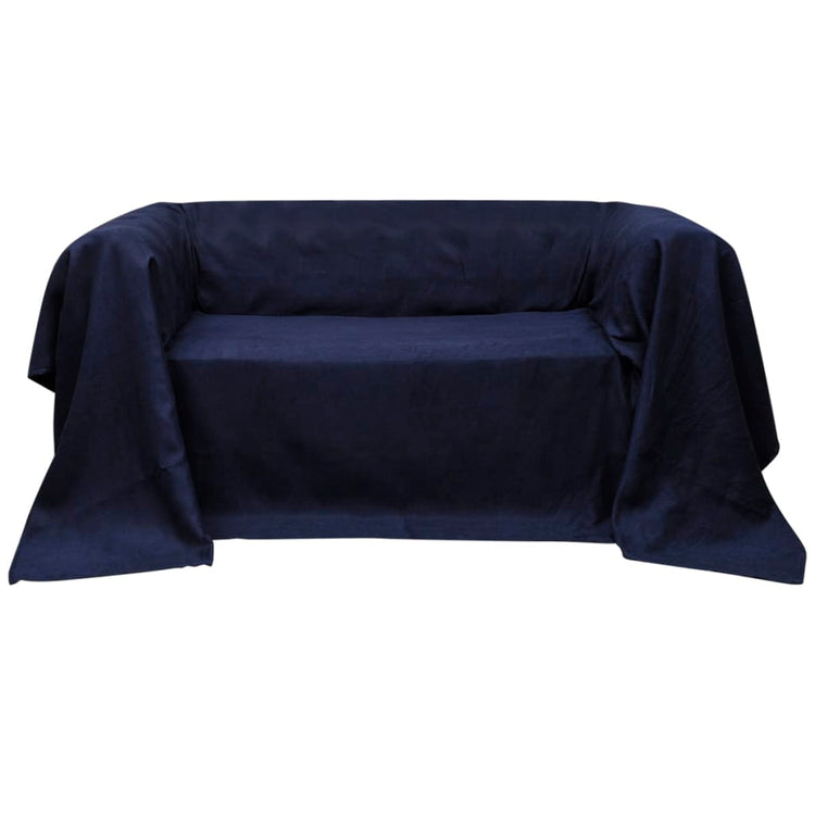 VIDAXL Bank Cover Microsuede Navy Blue 140 x 210 cm