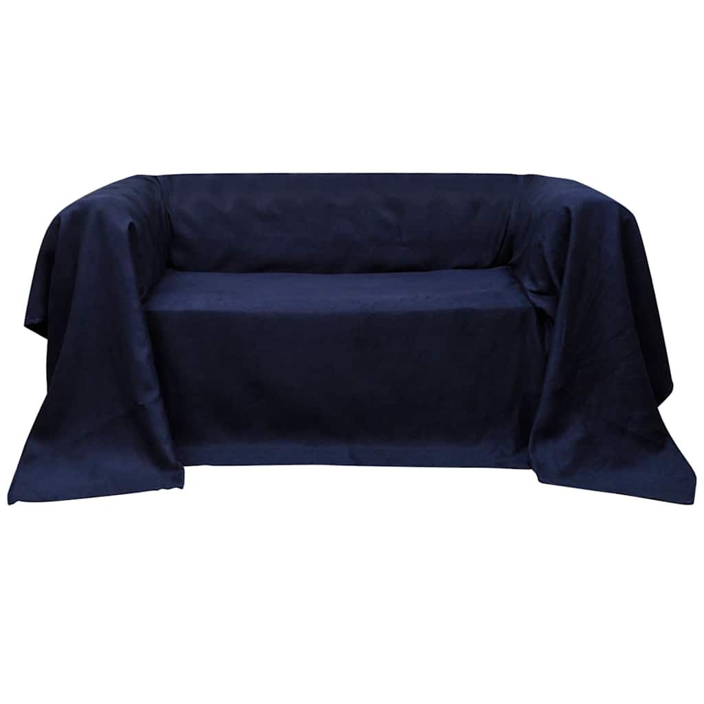 VIDAXL Bank Cover Microsuede Navy Blue 210 x 280 cm