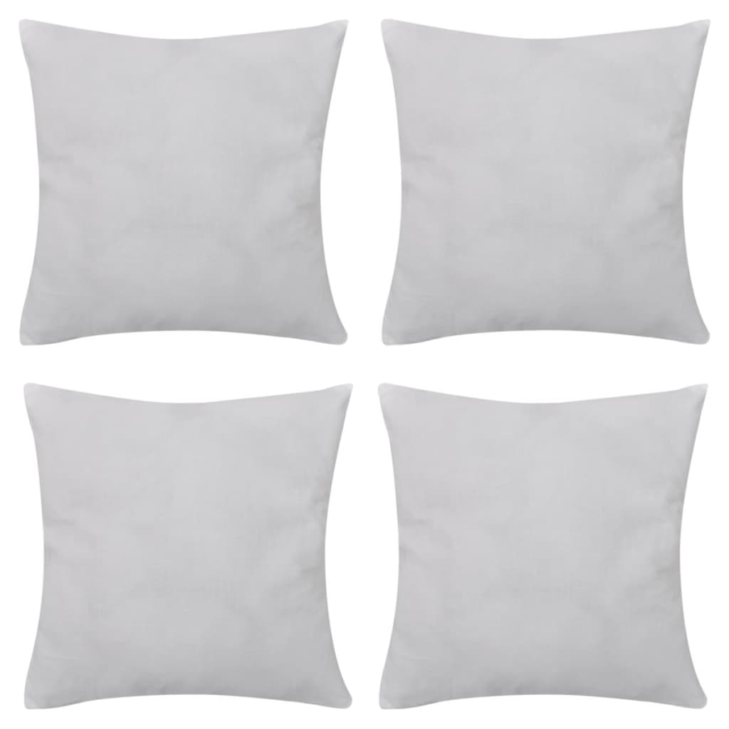 Vidaxl -Kissen bedeckt Baumwolle 50 x 50 cm Weiß 4 Stücke