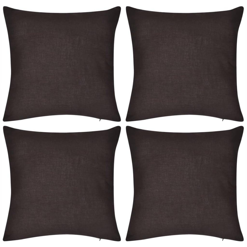 Vidaxl -Kissen bedeckt Baumwolle 50 x 50 cm braun 4 Teile