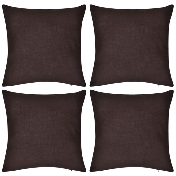 Vidaxl -Kissen bedeckt Baumwolle 50 x 50 cm braun 4 Teile